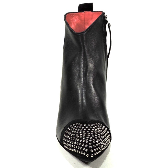 GIO+ 🇮🇹 BLACK LEATHER HEELED BOOTIE - Picture 5 of 10